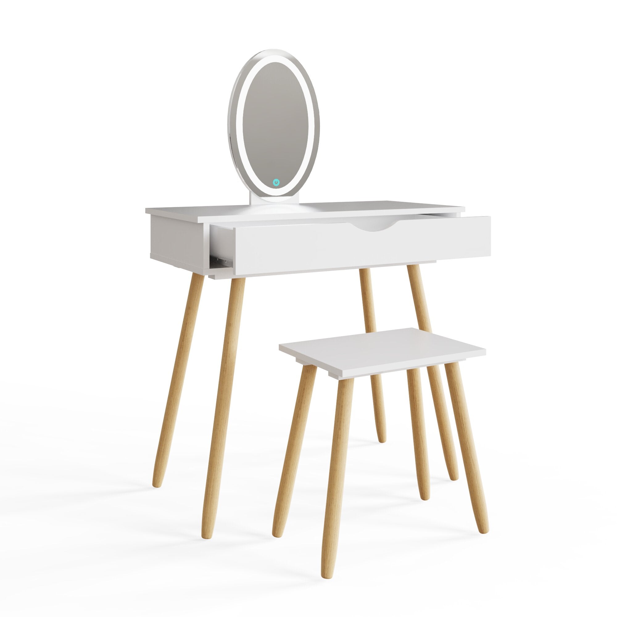 Signy Led Dressing Table With Stool – GFW, view 8
