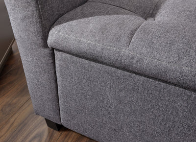 Verona Window Seat Charcoal Fabric – GFW, view 7