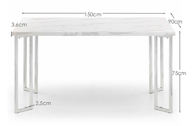 Positano Table and 4 Blue Calabria Chairs