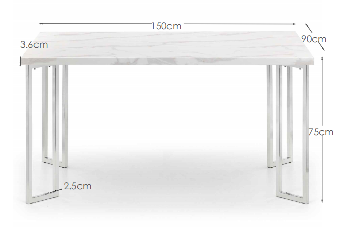 Positano Table and 4 Grey Calabria Chairs