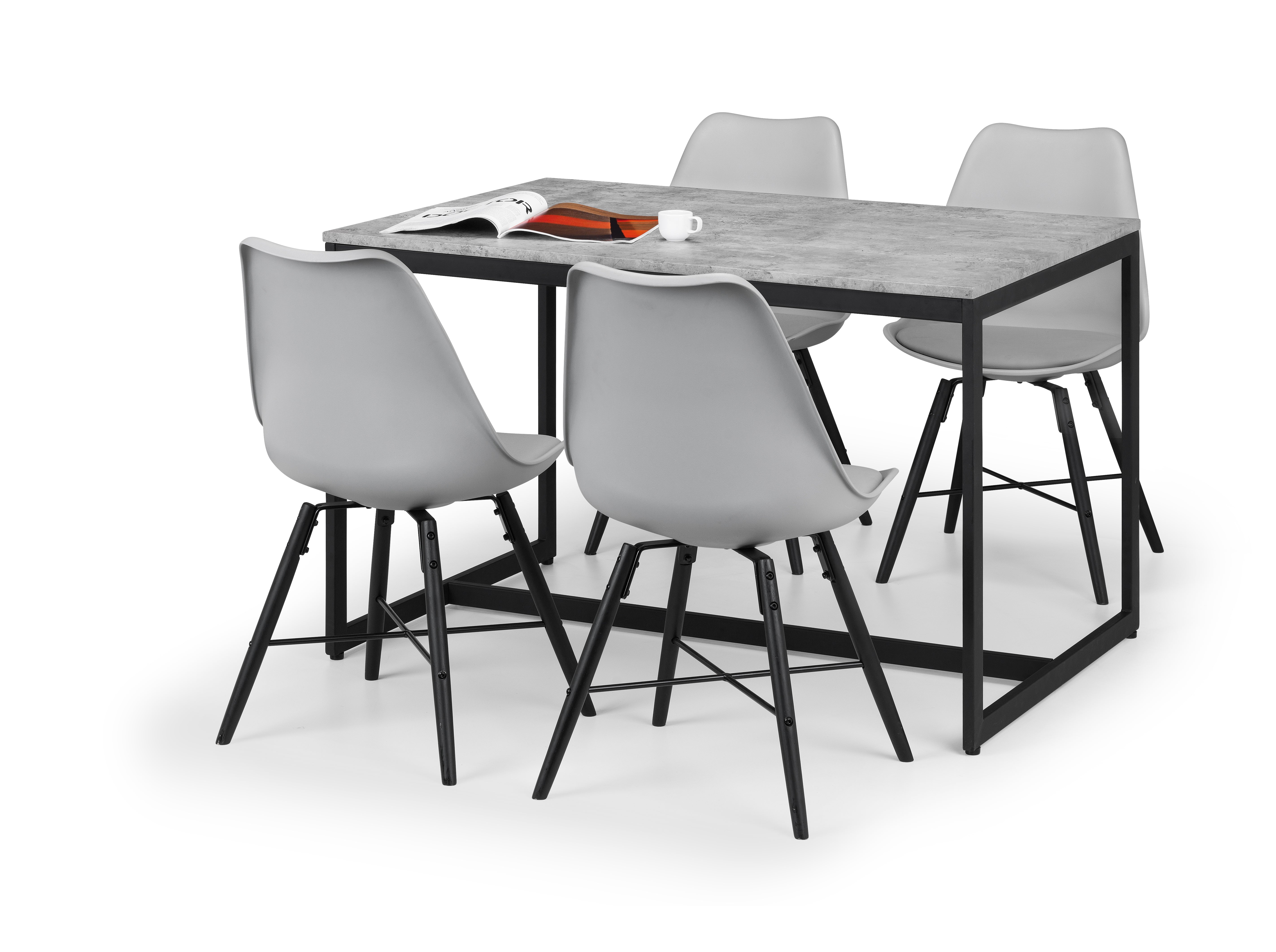 Staten Table and 4 Grey Kari Chairs