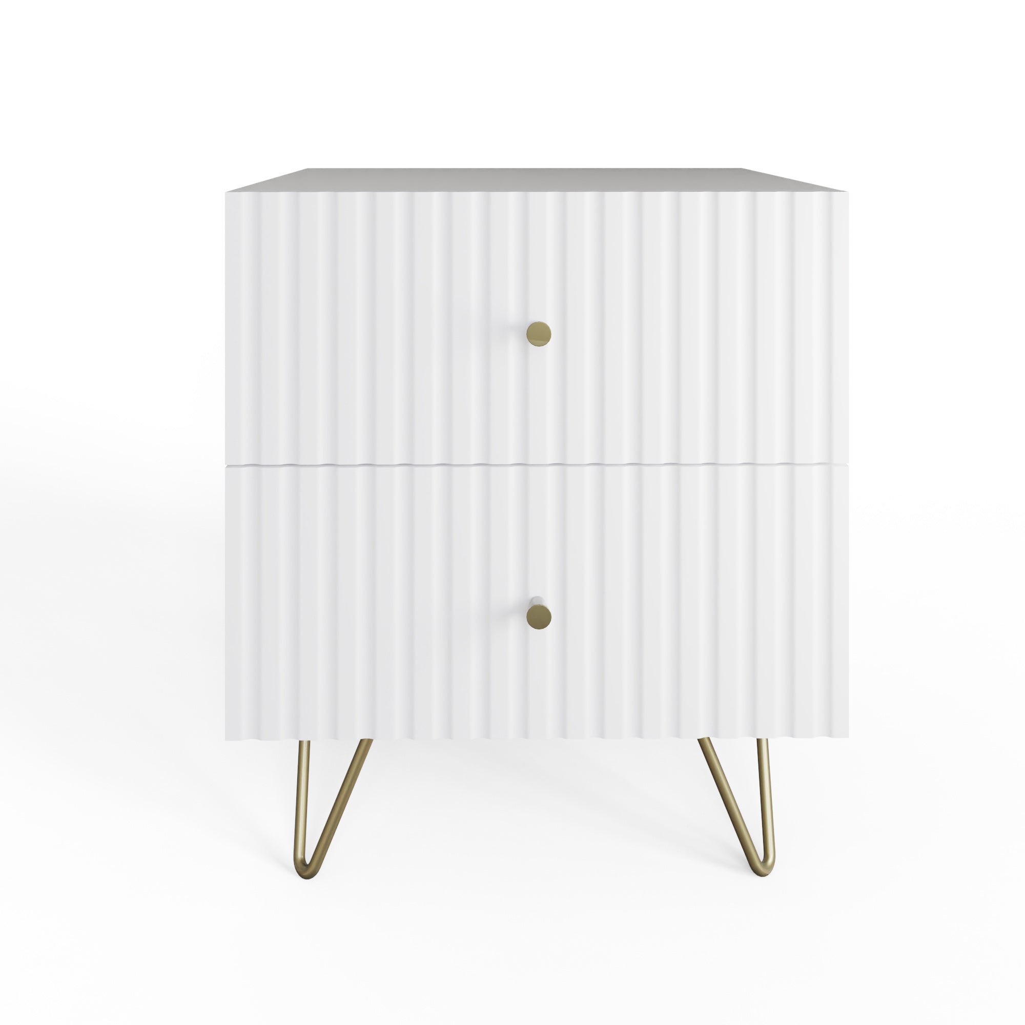 Thalia 2 Drawer Bedside Table Pair – White