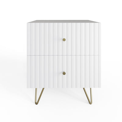 Thalia 2 Drawer Bedside Table Pair – White