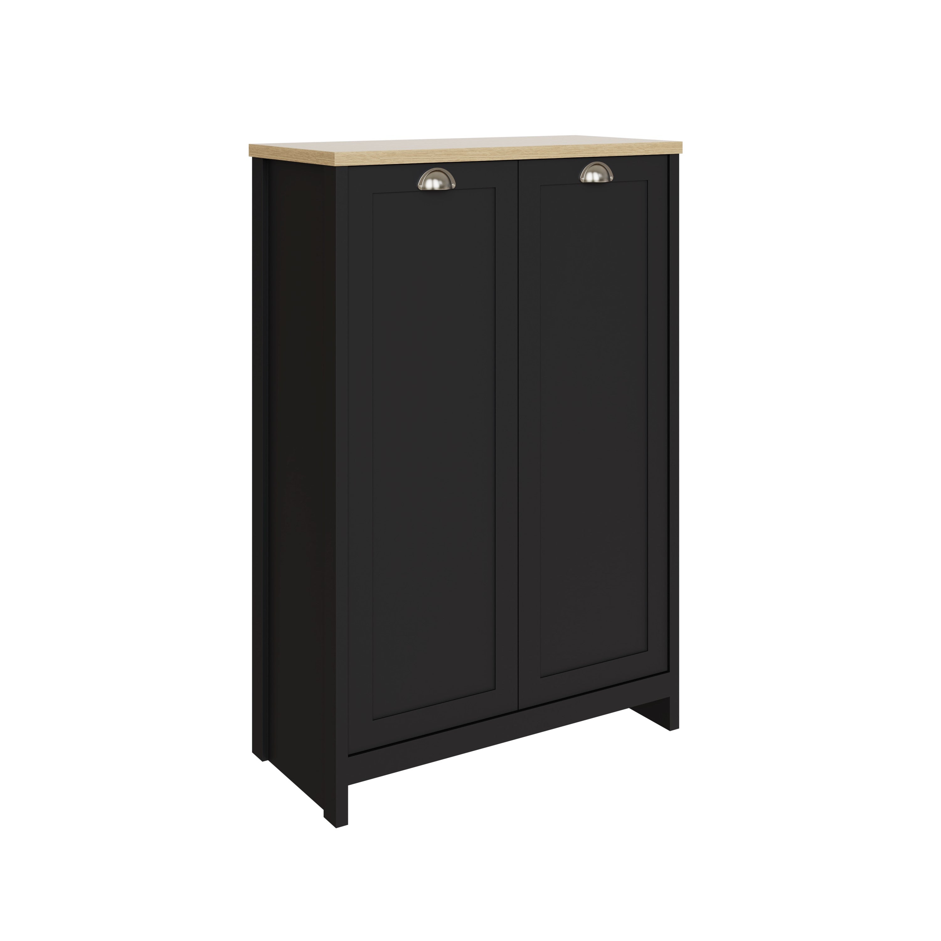 Lancaster 2 Door Shoe Cabinet Black – GFW