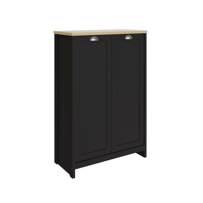 Lancaster 2 Door Shoe Cabinet Black – GFW