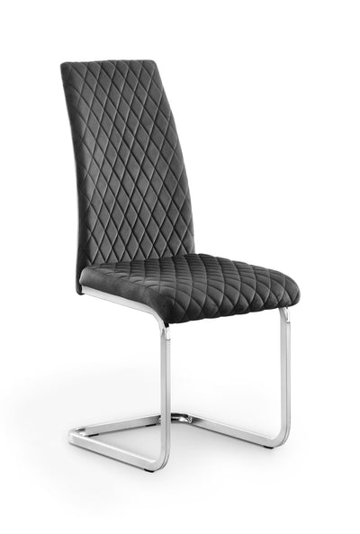 Calabria Velvet Cantilever Chairs - Grey (Set Of 4) – Julian Bowen, view 3