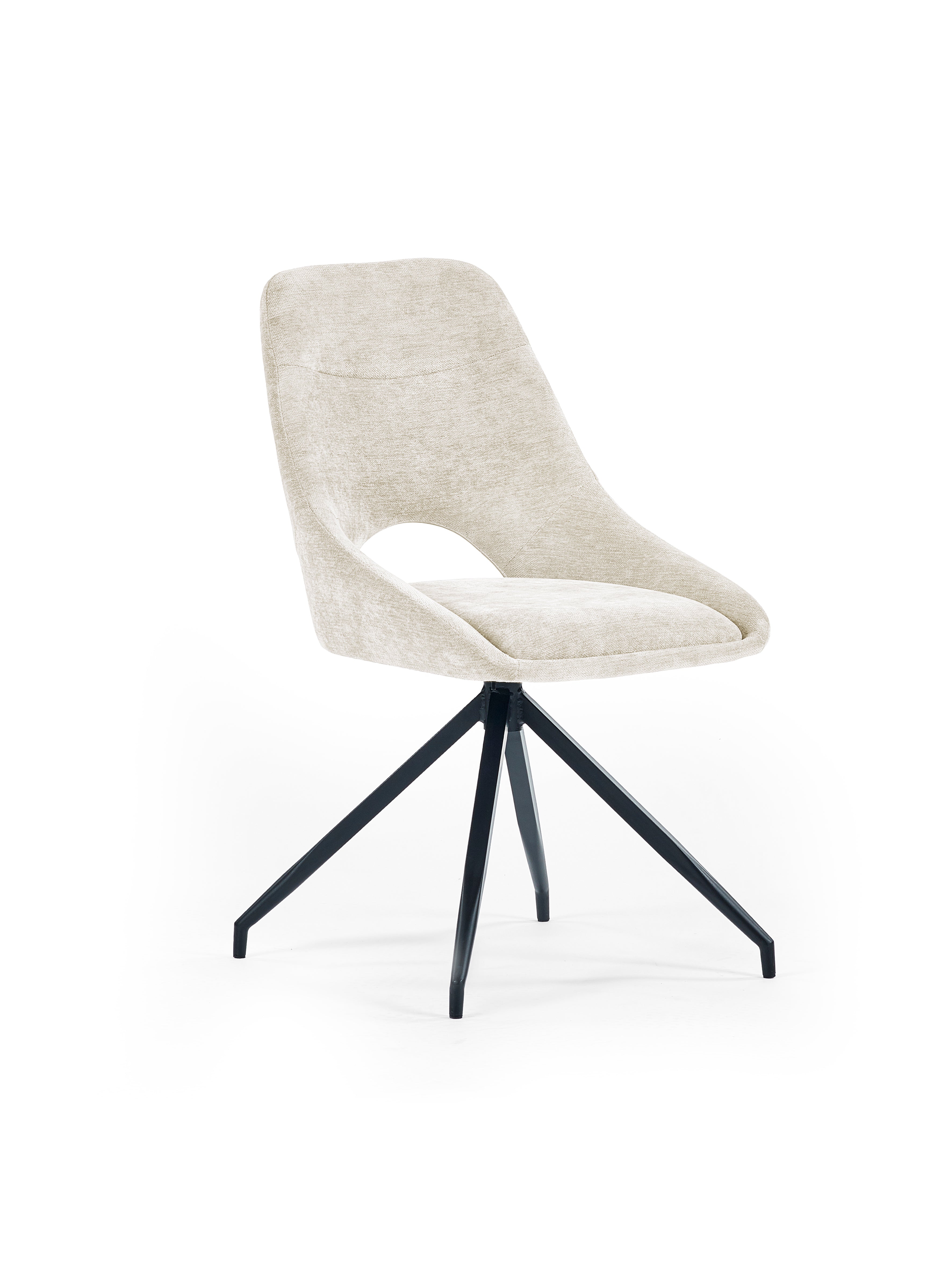 Jonah Cream Chenille Upholstered Dining Chairs (Set of 2) – Julian Bowen, view 3