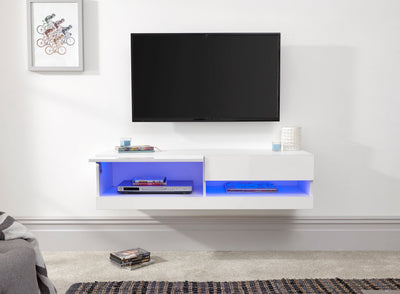 Galicia 120Cm Wall TV Unit With Led White – GFW, view 7