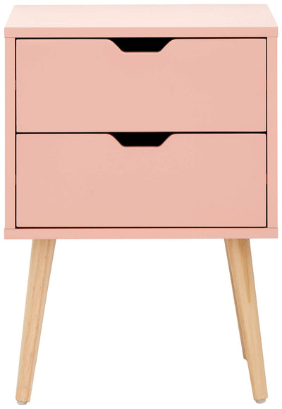 Nyborg Single 2 Drawer Bedside – Coral Pink