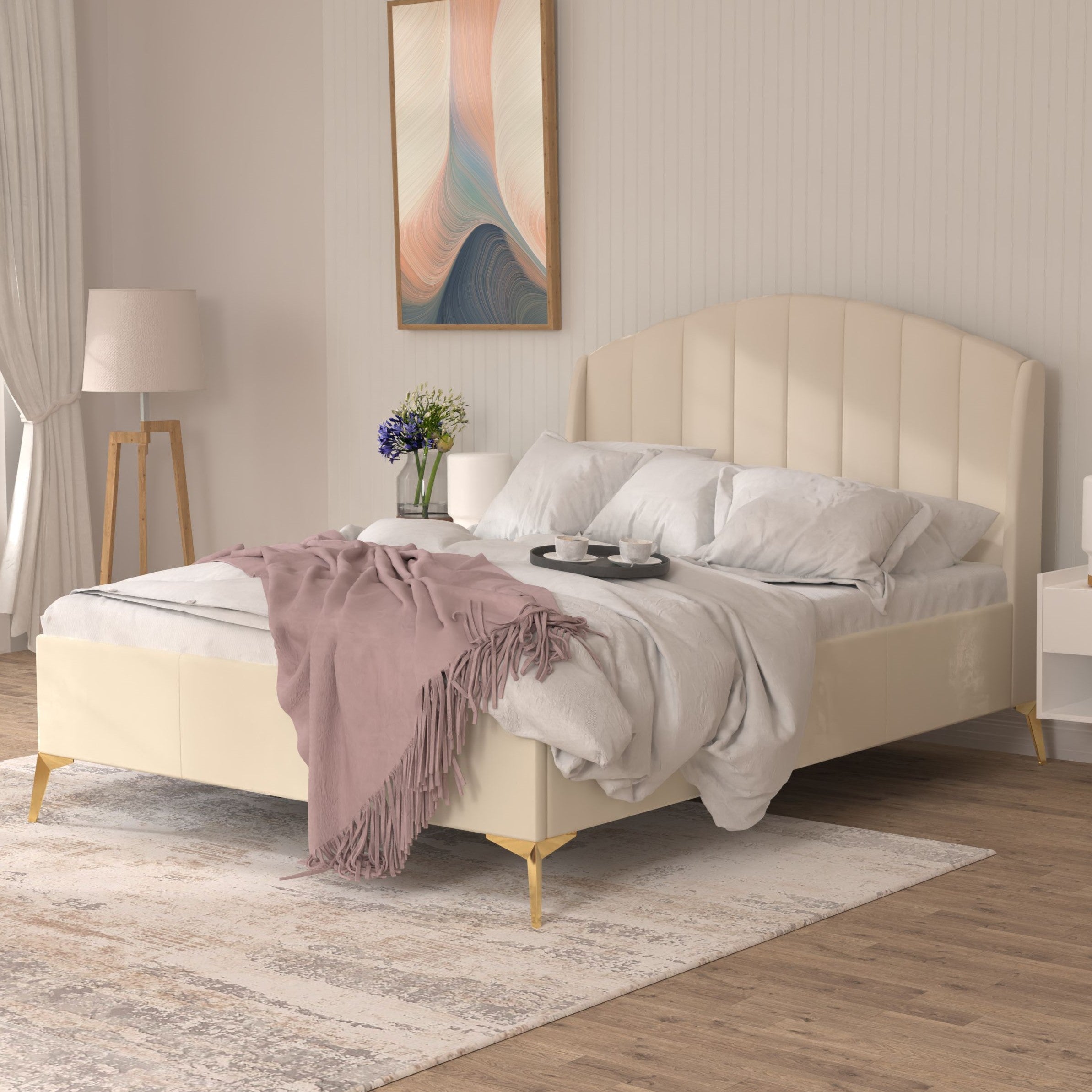 Pettine End Lift Ottoman Bed - Natural – GFW, view 2
