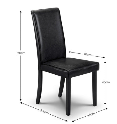 Hudson Dining Table Black and 4 Black Hudson Chairs
