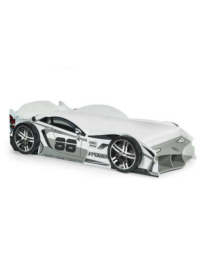 Storm White and Grey High Gloss 90cm Single Race Car Bed – Julian Bowen
