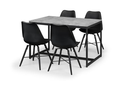 Kari Dining Chairs - Black Seat & Black Legs (Set Of 2) – Julian Bowen, view 2