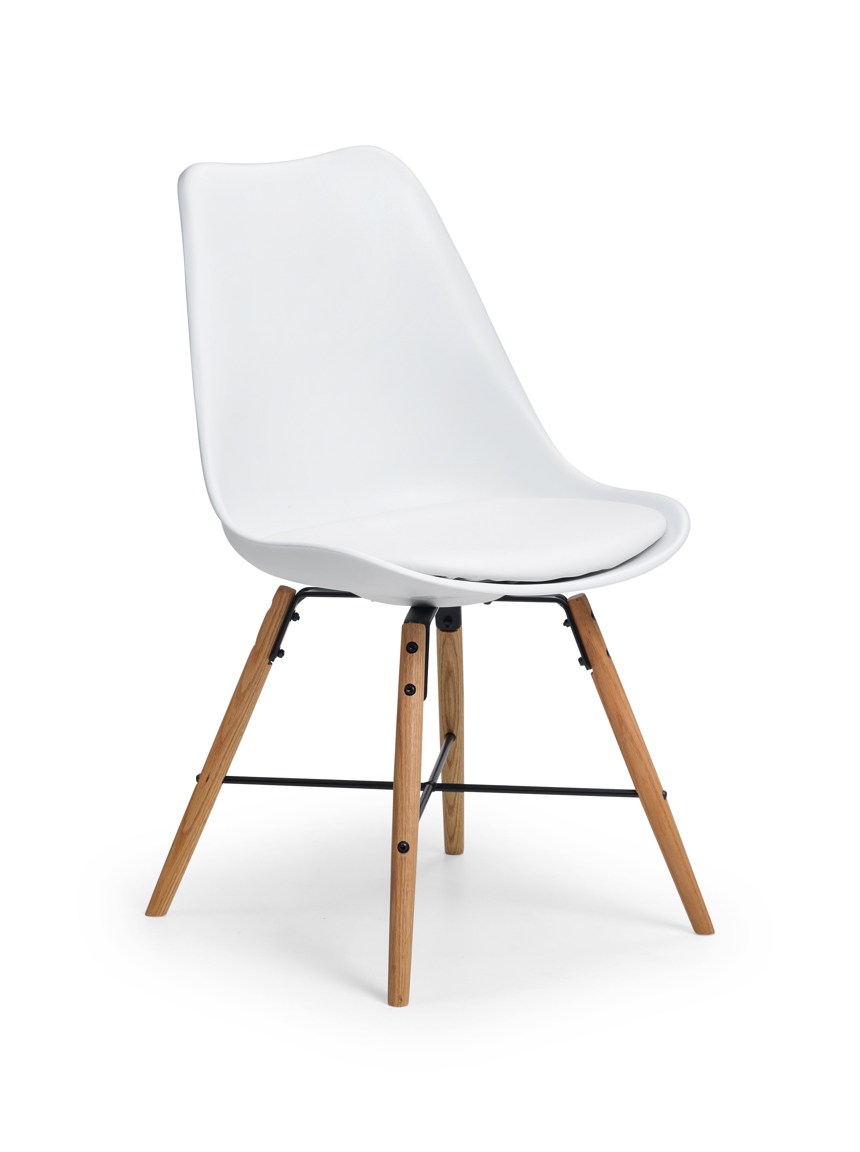 Kari Dining Chairs - White Seat & Oak Legs (Set of 2) – Julian Bowen, view 3