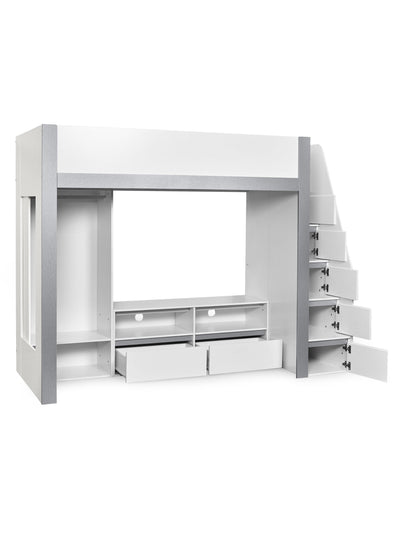 Gaia Highsleeper TV Bed - White and Silver – Julian Bowen, view 3