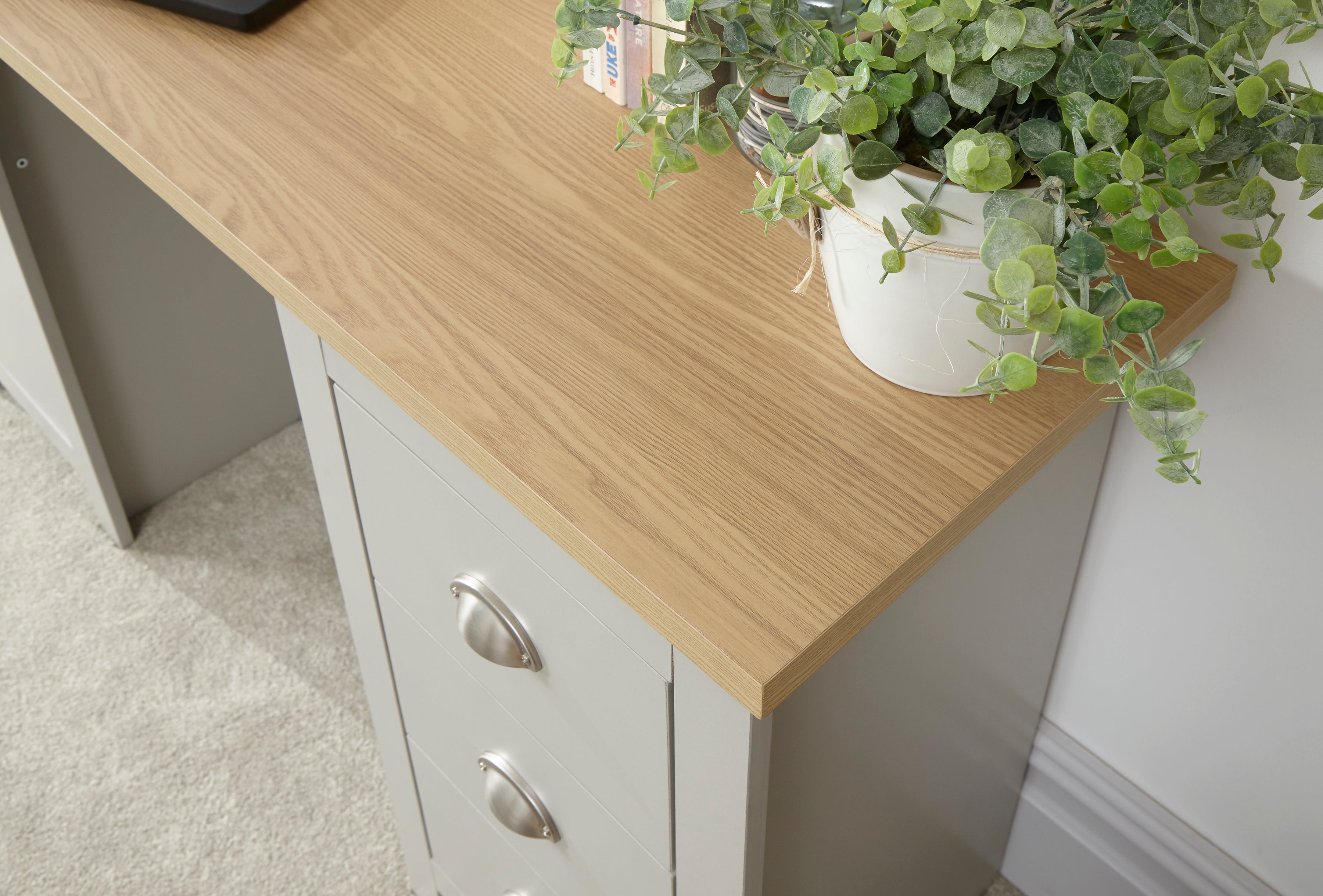 Lancaster Study Desk Grey – GFW, view 5