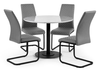 Xavier Grey Upholstered Cantilever Dining Chairs (Set of 4) – Julian Bowen, view 9