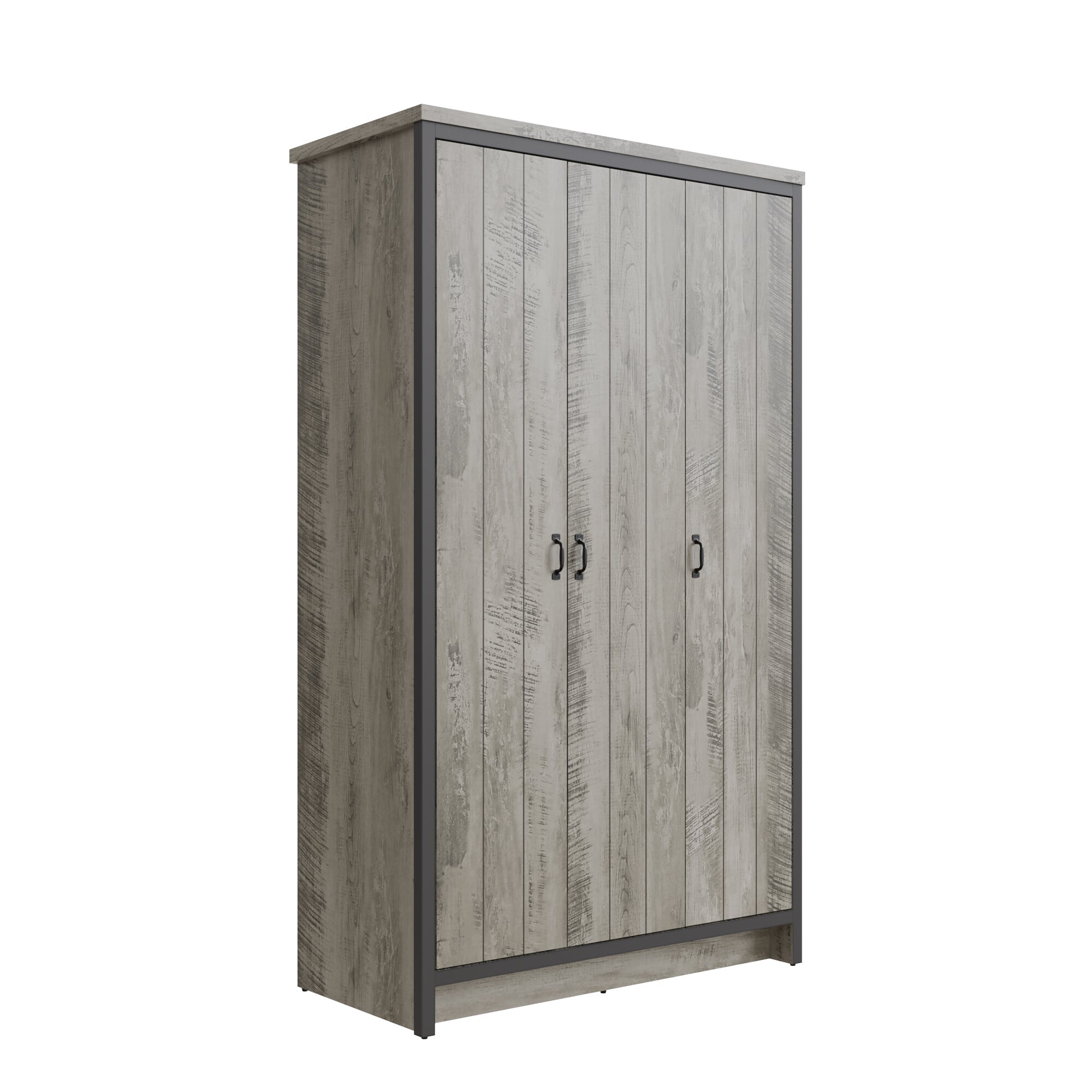 Boston 3 Door Wardrobe Grey – GFW