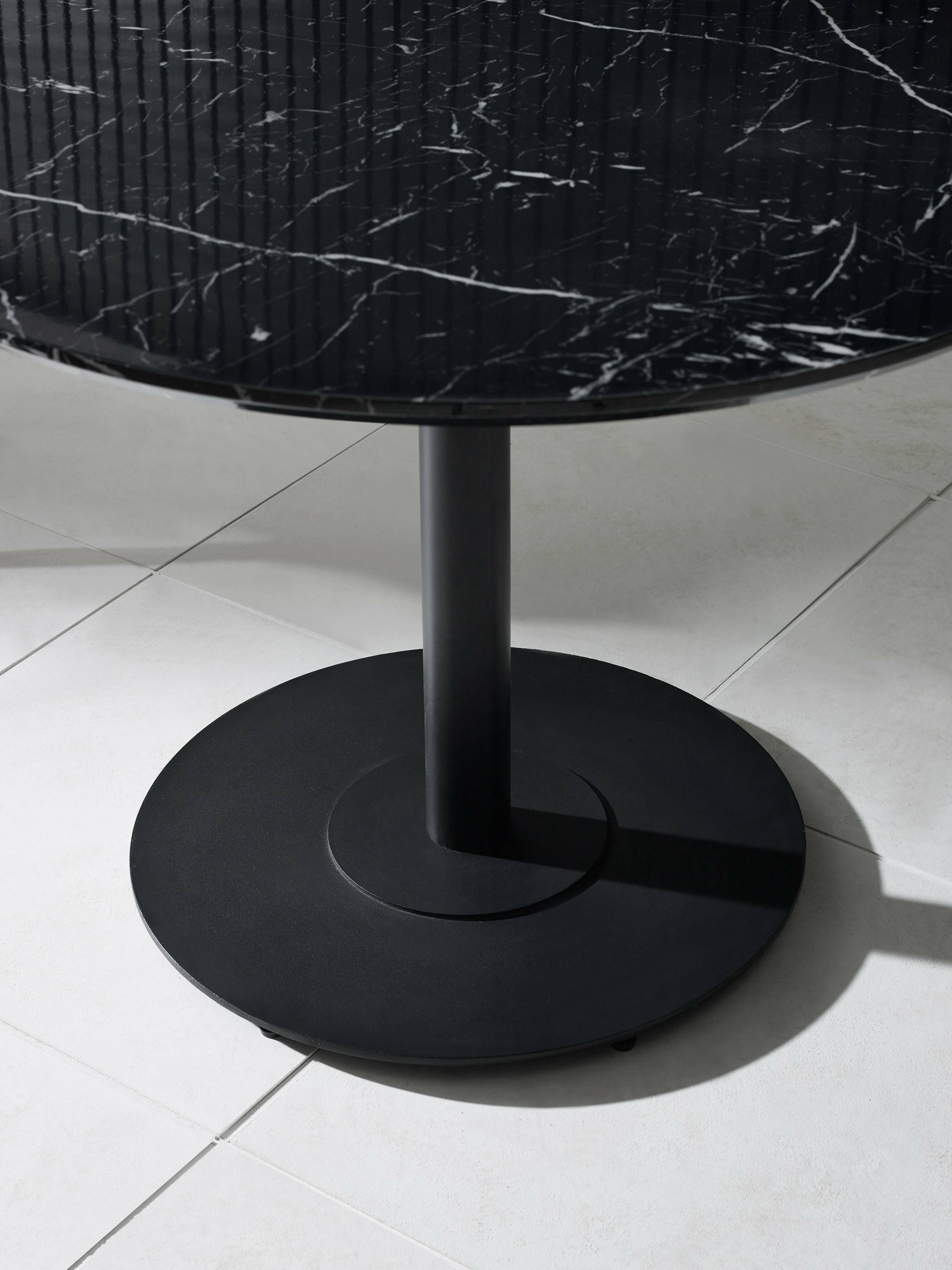 Luca 80cm Round Dining Table Black – Julian Bowen, view 5