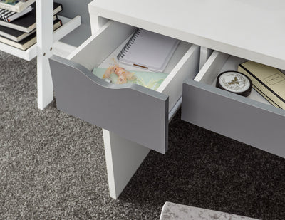 Elizabeth Dressing Table Set – White & Grey