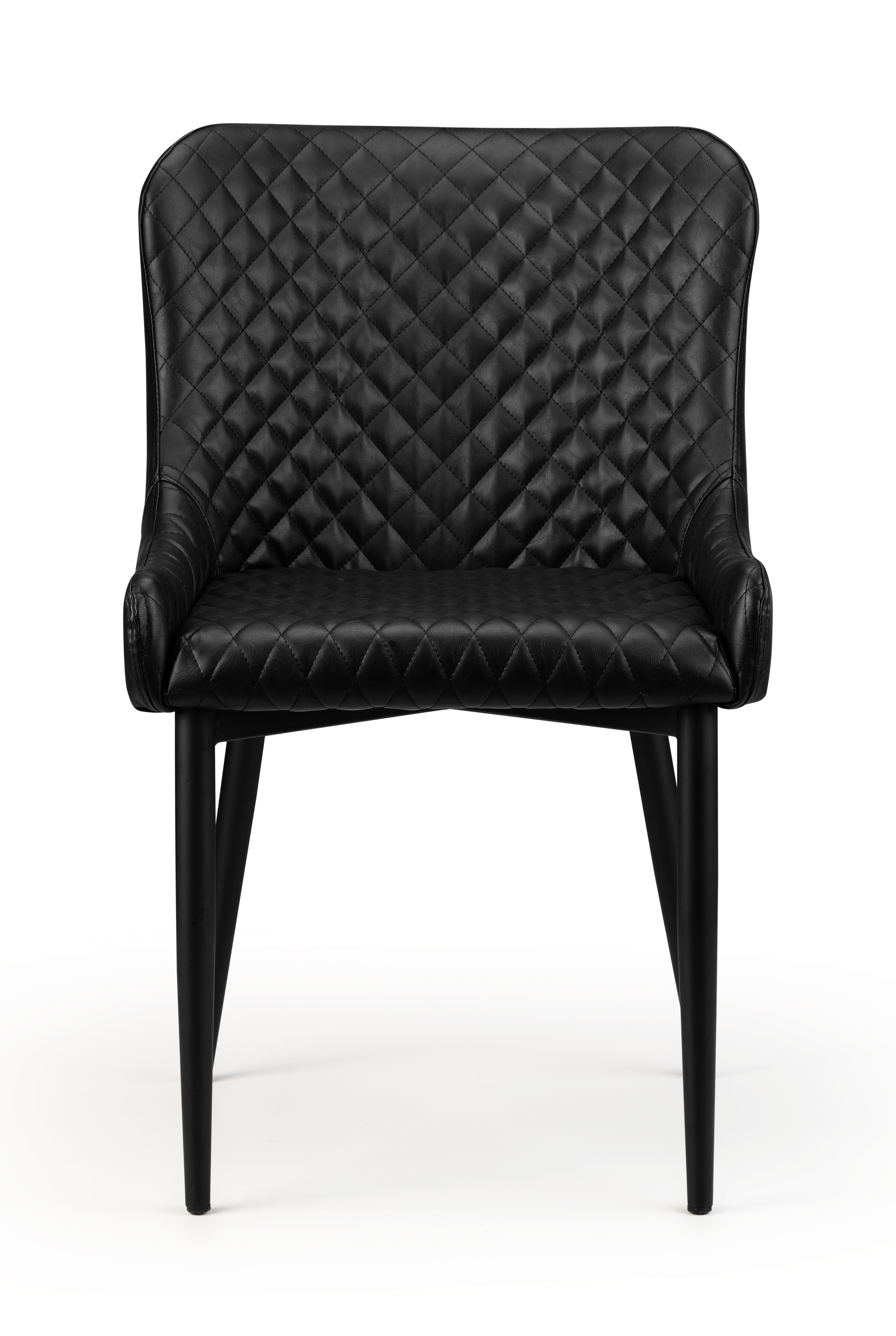 Brooklyn Oak Round Table & 4 Luxe Black Chairs