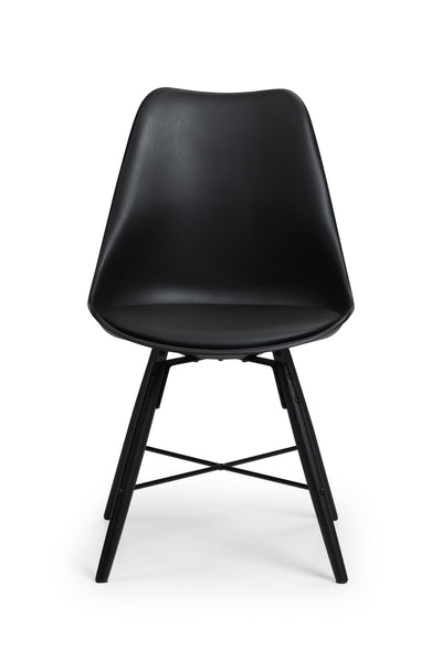 Kari Dining Chairs - Black Seat & Black Legs (Set Of 2) – Julian Bowen, view 4