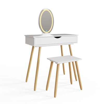 Signy Led Dressing Table With Stool – GFW, view 12