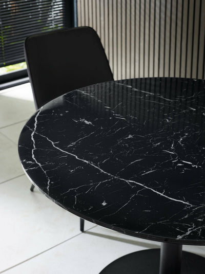 Luca 80cm Round Dining Table Black – Julian Bowen, view 6