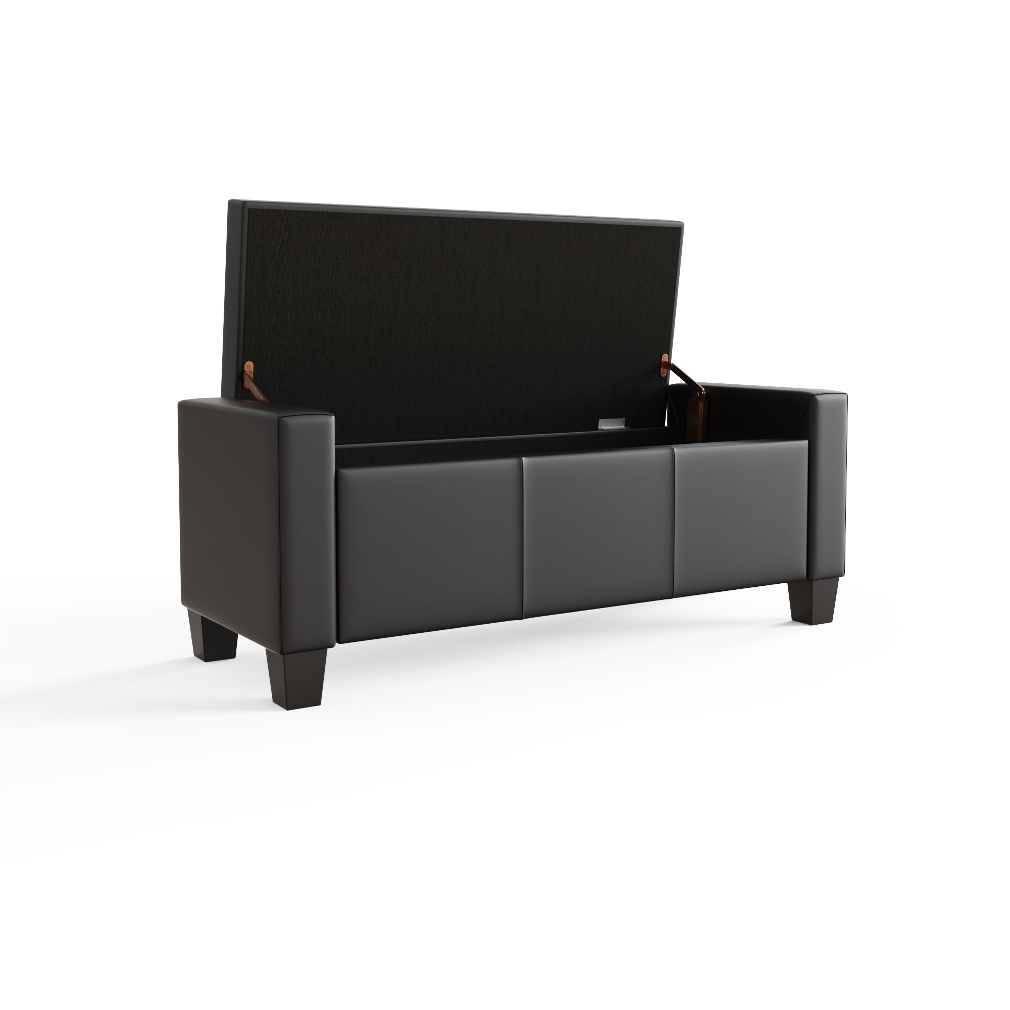 Verona Ottoman Bench Black  Pu – GFW, view 6