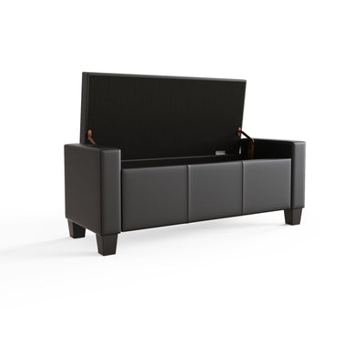Verona Ottoman Bench Black  Pu – GFW, view 6