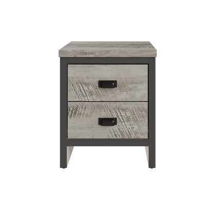 Boston 2 Drawer Bedside Table Grey – GFW, view 3