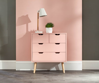 Nyborg 2+2 Drawer Chest – Coral Pink
