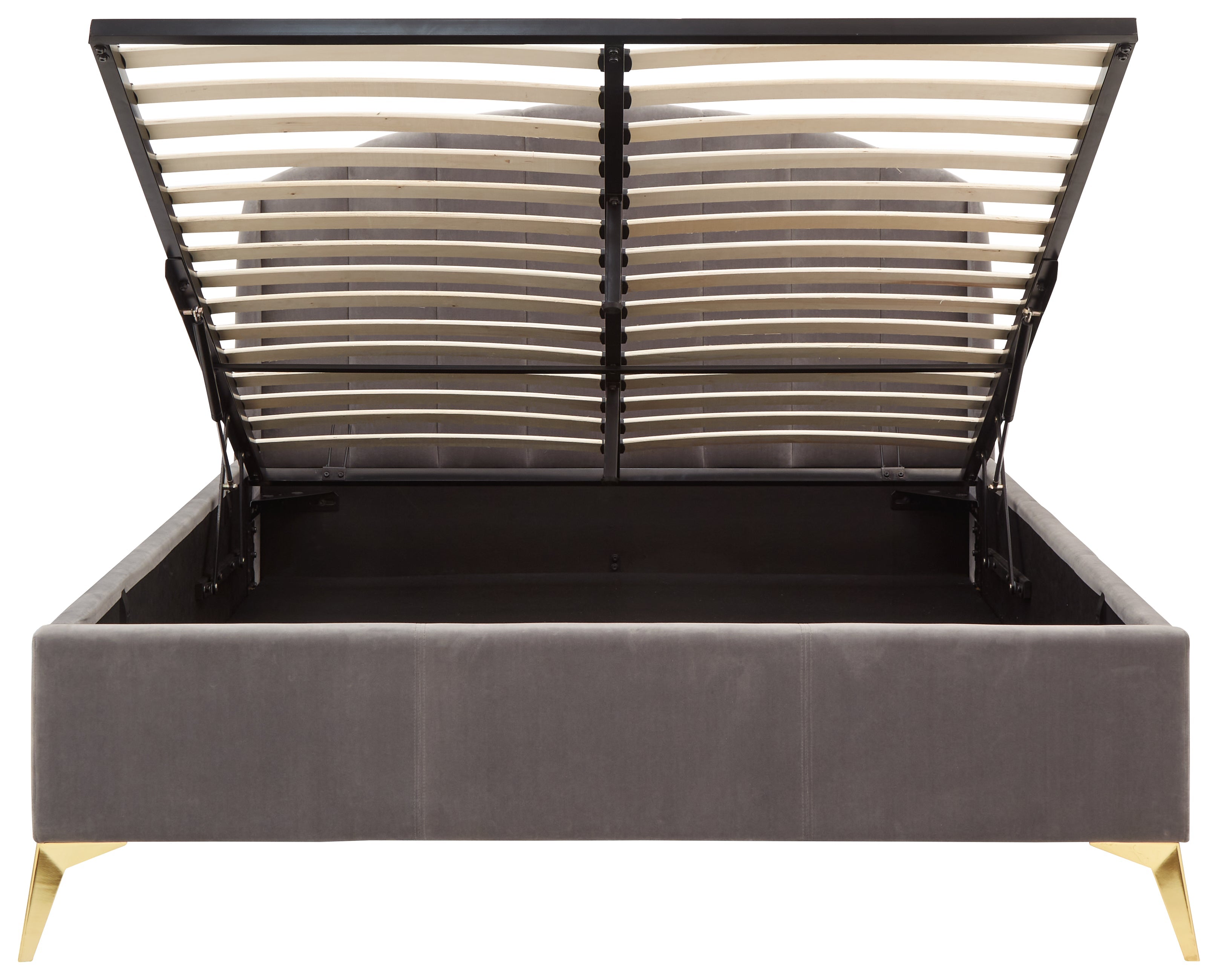 Pettine End Lift Ottoman Bed - Grey & Gold – GFW, view 10