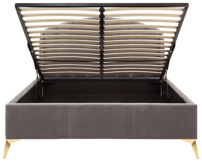Pettine End Lift Ottoman Bed - Grey & Gold – GFW, view 10