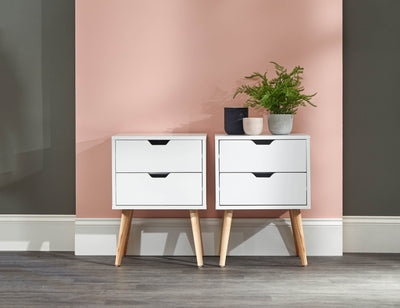 Nyborg Pair Of 2 Drawer Bedsides – White