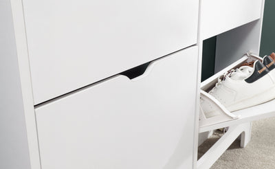 Narrow 6 Drawer Shoe Cabinet – White