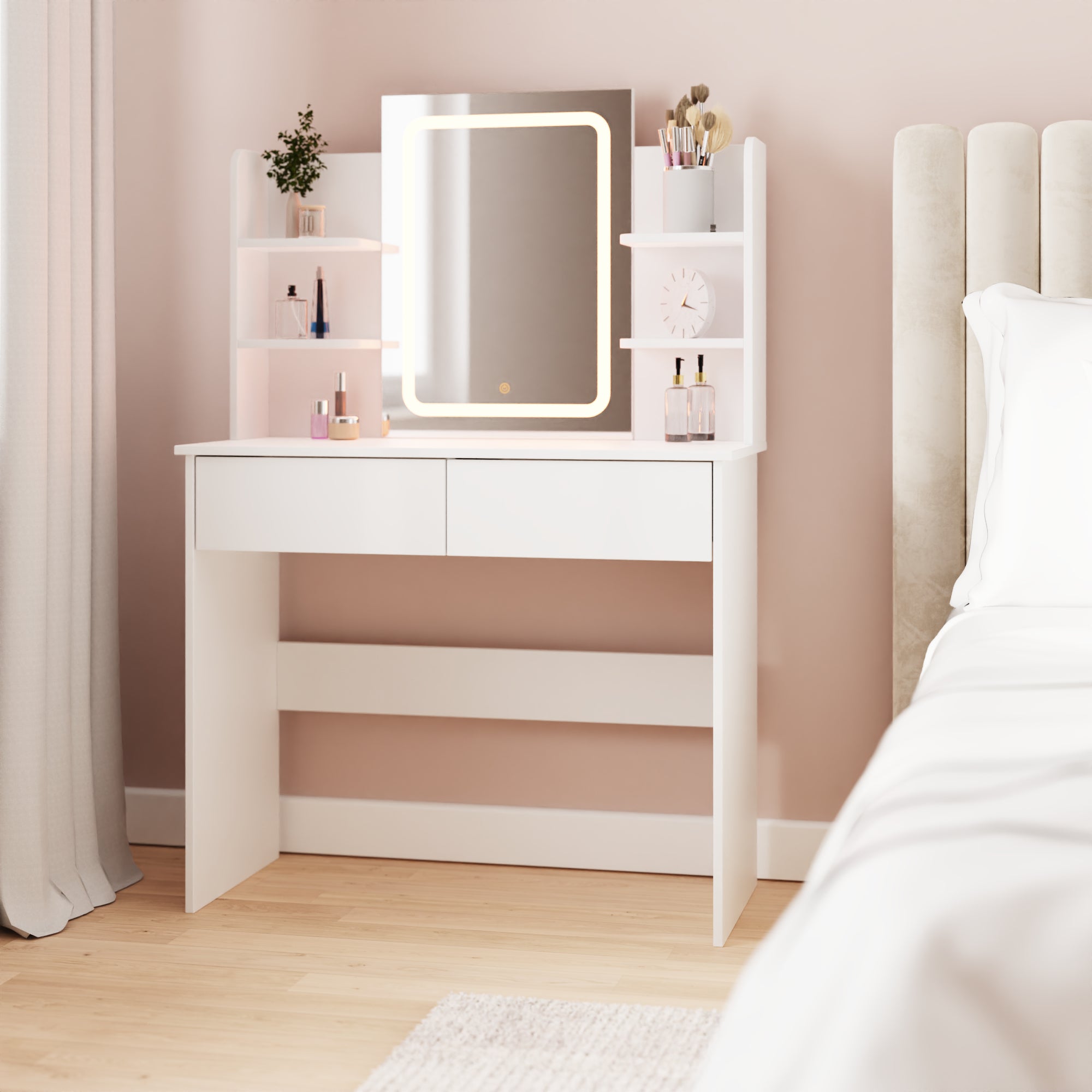 Sadie LED Dressing Table – White
