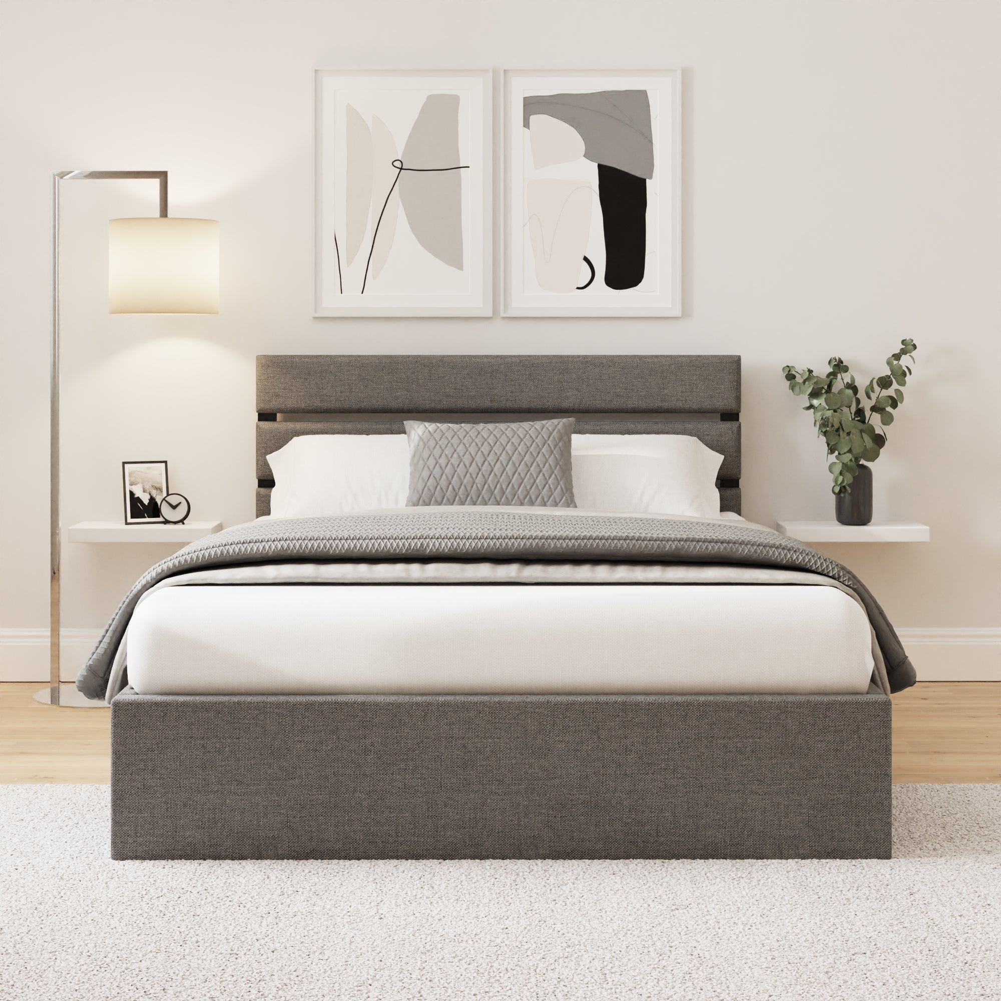 Hudson 135cm End Lift Ottoman Bed – Grey