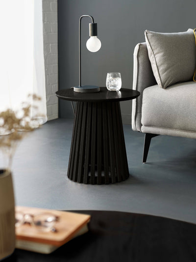 Ollie Black 45cm Round Lamp Table – Julian Bowen, view 7