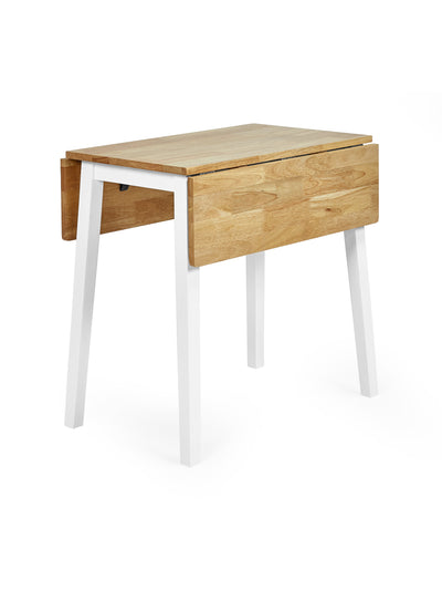 Linwood White and Oak 75cm Drop Leaf Square Extending Dining Table – Julian Bowen, view 3