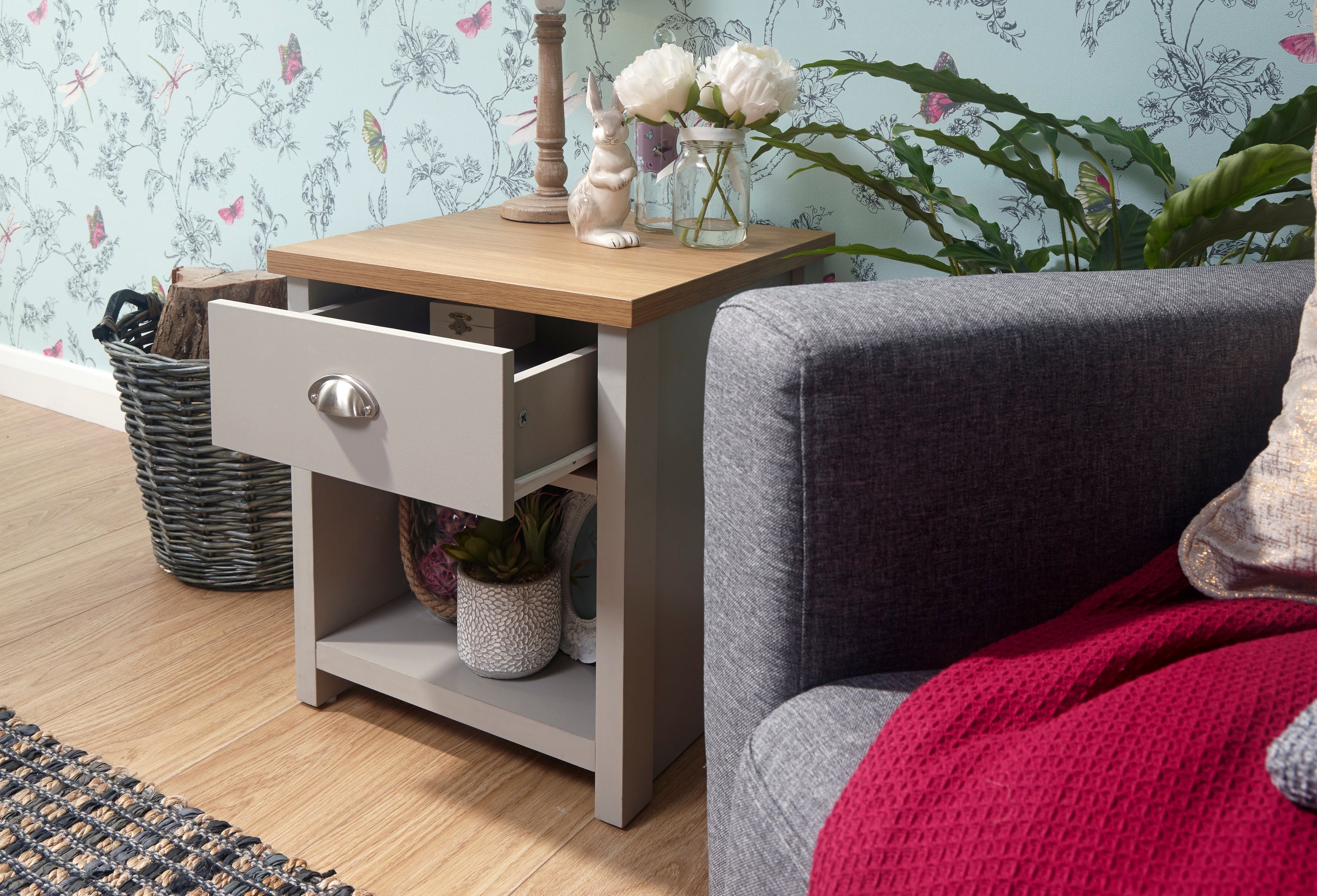 Lancaster Lamp Table Grey – GFW, view 6