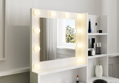 Eva Dressing Table With Stool White – GFW, view 8