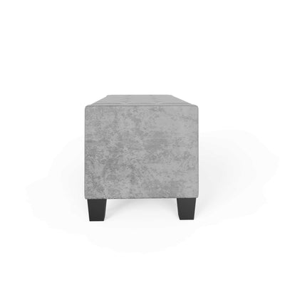Verona Ottoman Bench Grey Crushed Velvet – GFW, view 8