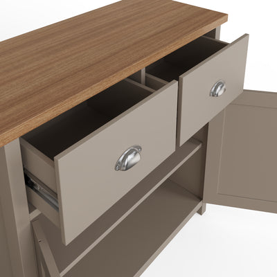 Lancaster Compact Sideboard – Grey & Oak