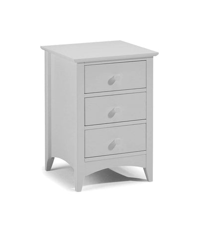 Julian Bowen Bedside Cabinets Cameo 3 Drawer Bedside - Dove Grey
