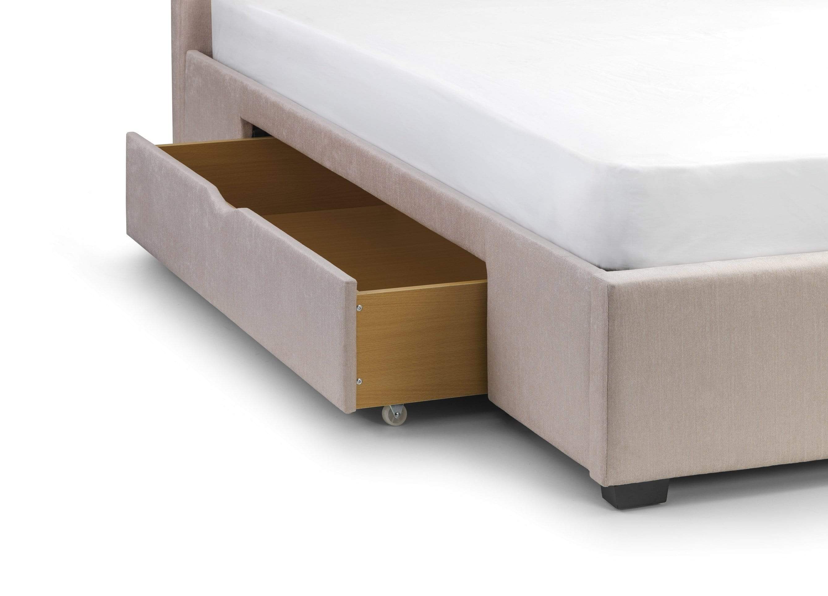 Julian Bowen Fabric Bed Geneva 2 Drawer Storage Bed - Fabric Beds - Pearl Chenille