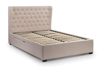 Julian Bowen Fabric Bed Geneva 2 Drawer Storage Bed - Fabric Beds - Pearl Chenille