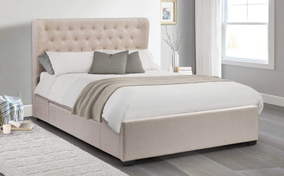 Julian Bowen Fabric Bed Geneva 2 Drawer Storage Bed - Fabric Beds - Pearl Chenille