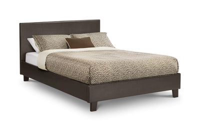 Julian Bowen Leather Bed Cosmo Bed - Faux Leather - Brown Faux Leather