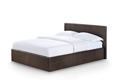 Julian Bowen Leather Bed Cosmo Lift-Up Storage Bed - Faux Leather - Brown Faux Leather